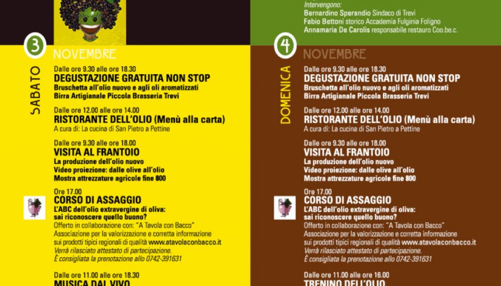 PROGRAMMA FESTA OLIO 2018 PROGRAMMA FESTA OLIO 2018