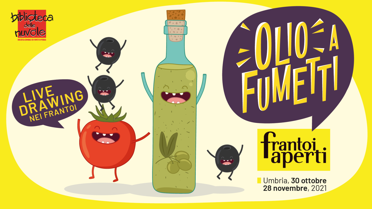 Olio a fumetti- Live drawing nei frantoi